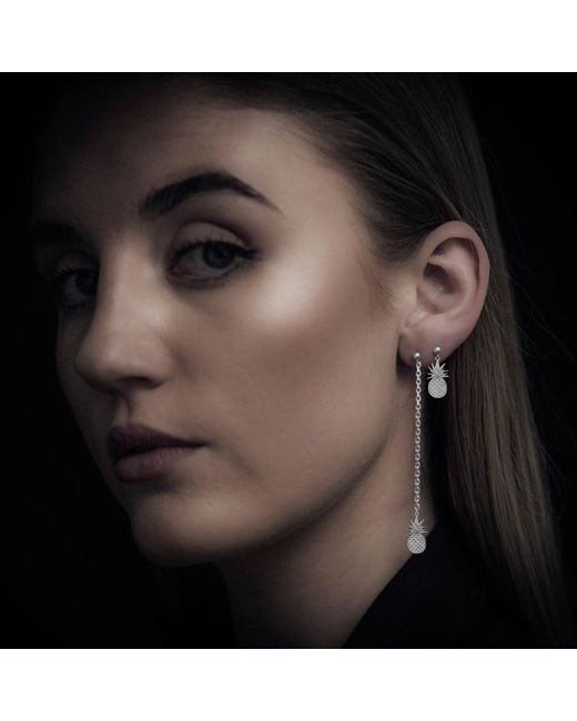 CarterGore Metallic Pineapple Single Short Drop Earring