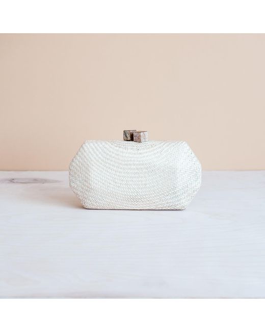 LIKHÂ Metallic Sarsuela Handwoven Clutch Oat