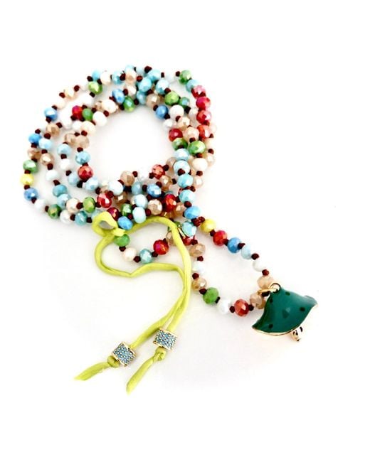 Persia Dona Jewelry Green Colorful Gemstone Mushroom Necklace