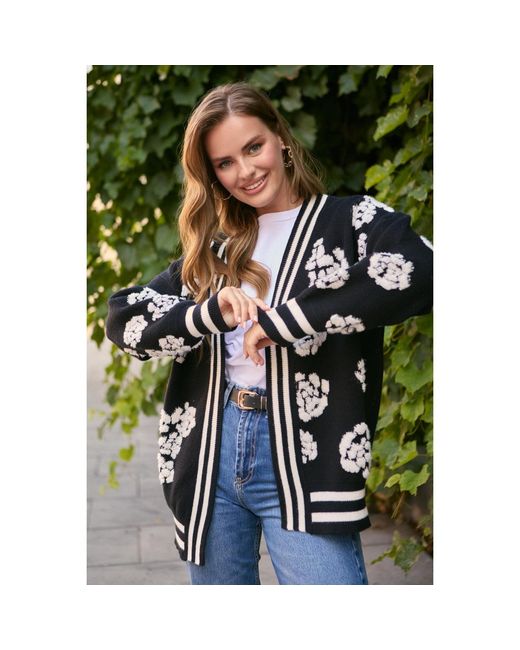Saachi Black Midnight Floral Cardigan