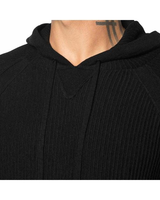 Weston Jon Boucher Black Dune Ottoman Knit Luxury Hoodie With Silk & Wool for men