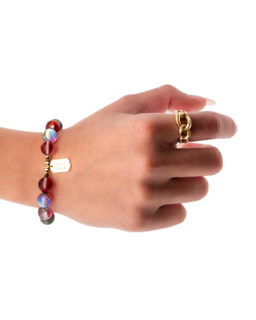 Ebru Jewelry Red Good Luck Cat Eye Love Bead Bracelet