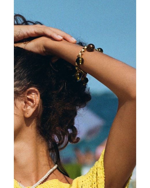 Sccollection Metallic Bead & Chain Bracelet