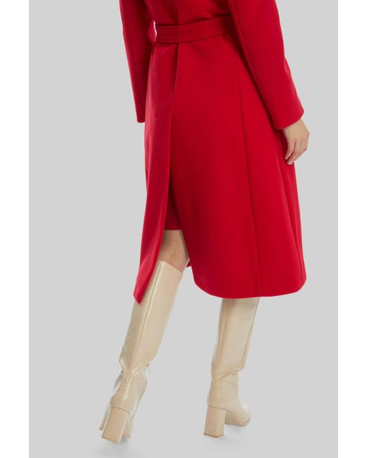 James Lakeland Red Three Buttons Belted Coat In
