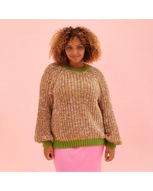 Cara & The Sky Red Debbie Twist High Neck Jumper