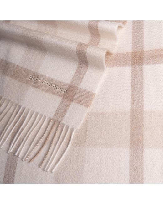 Bel Cashmere Brown Neutrals Checked Cashmere Scarf