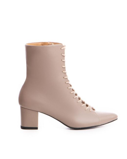 The 5Th Element Brown Neutrals Lucia – Mid-Shaft Lace-Up Boot