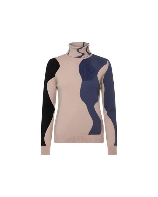 The Gt Atelier Blue Elegant Turtleneck Winter Knitwear