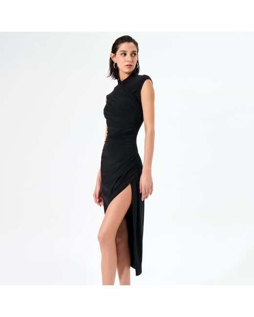 Herfetch Black Midi Kimono Dress