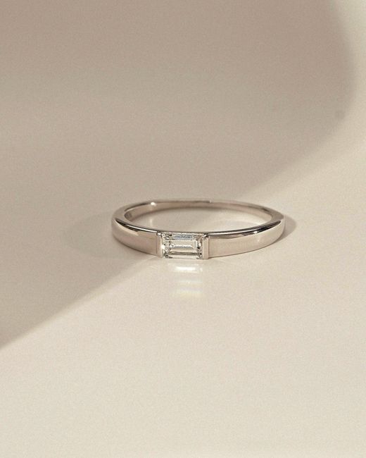 Diamonbliss White Marilyn Monroe Solo Baguette Dainty Stackable Ring