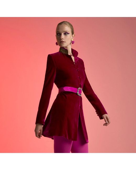 Beatrice von Tresckow Red Raspberry Regal Velvet Grace Jacket