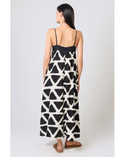 Traffic People Black Broken Promises And Geometric Print Maxi Dress