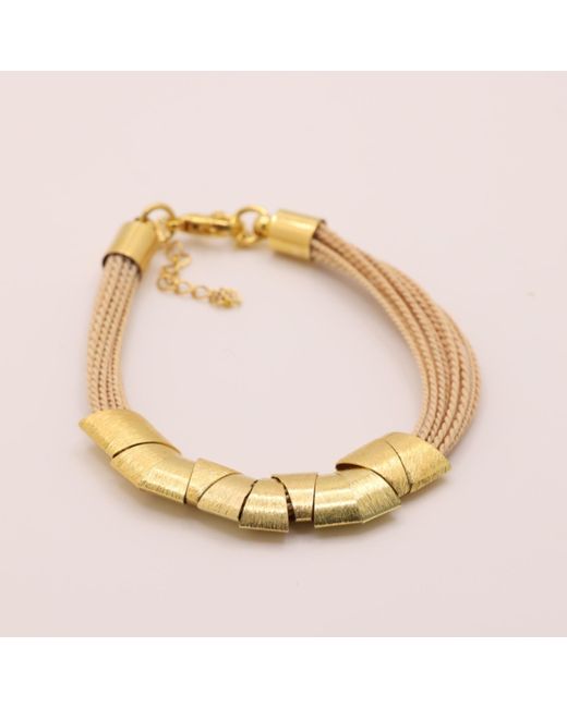 Nart Nature Making Art Metallic The Stones Buriti Natural Fiber Bracelet