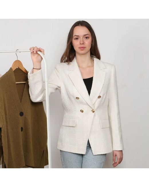 Nuvv Collection Natural Modern Casual Button Tweed Jacket