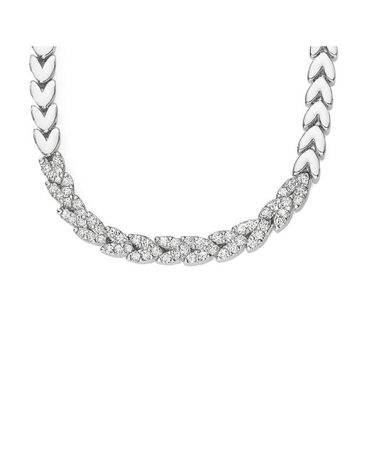 Maison De Gala Metallic Pavé Leaf Link Bracelet