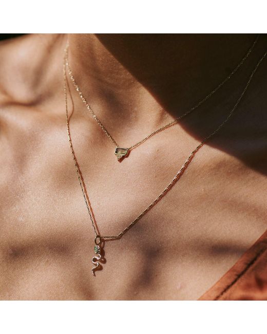 Zohreh Metallic Labradorite & Sapphire Necklace 9K