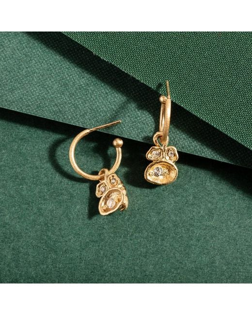 Claire Hill Designs Metallic Topaz Lichen Hoop Earrings