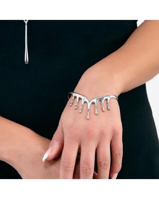 Lucy Quartermaine Metallic Solid Sterling Waterfall Cuff Bangle