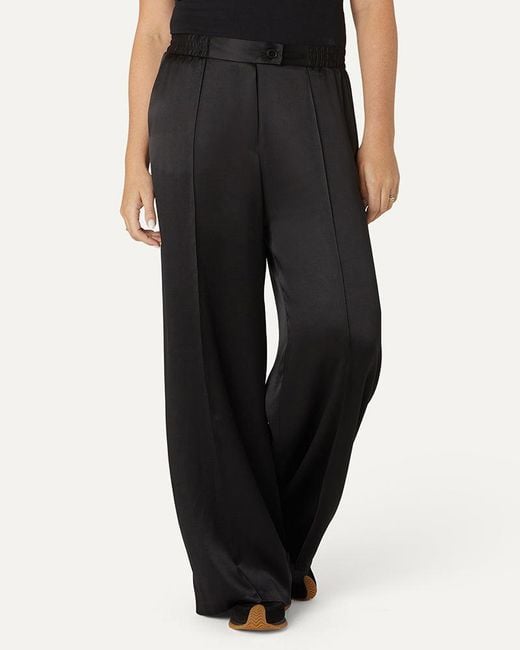 The Summer Edit Black Lexi Sports Luxe Silk Trouser