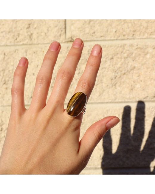 FV Jewellery White La Stèle Tiger's Eye Ring