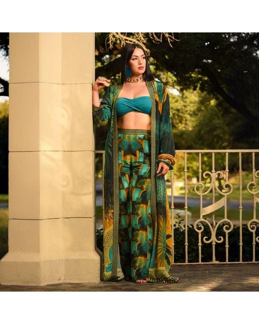 Ana Luisa Green Marrakech Inspired Wide Leg Pants
