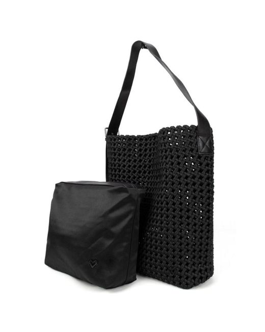Prenelove Black Osler Woven Hand-Knotted Hobo