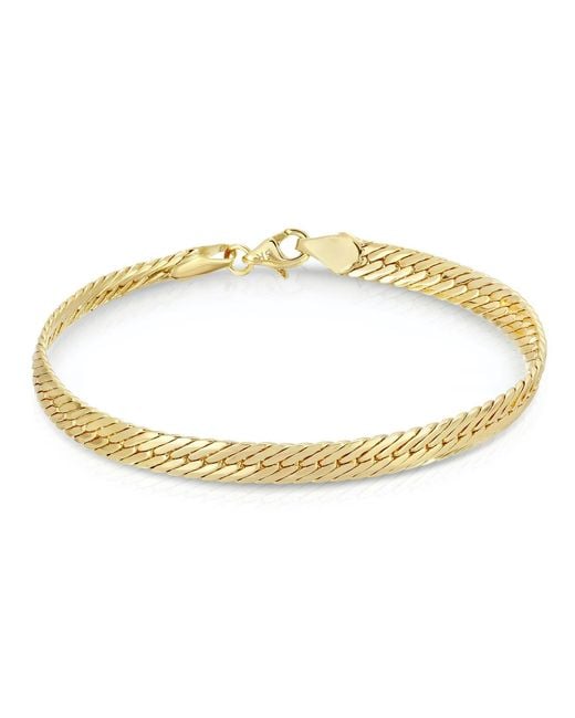 Glamrocks Jewelry Metallic Thin Herringbone Bracelet