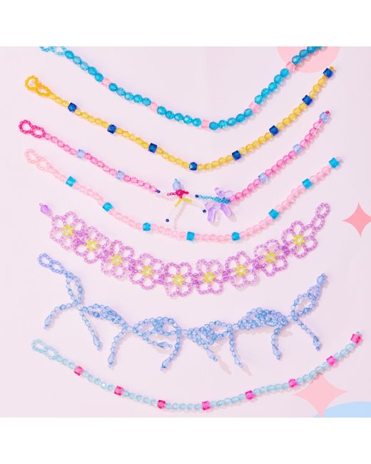 Tillie Beads Blue Playful Ribbon Bead Necklace