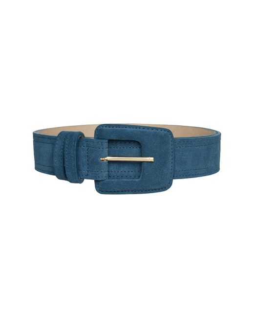 BeltBe Blue Suede Rectangle Buckle Belt