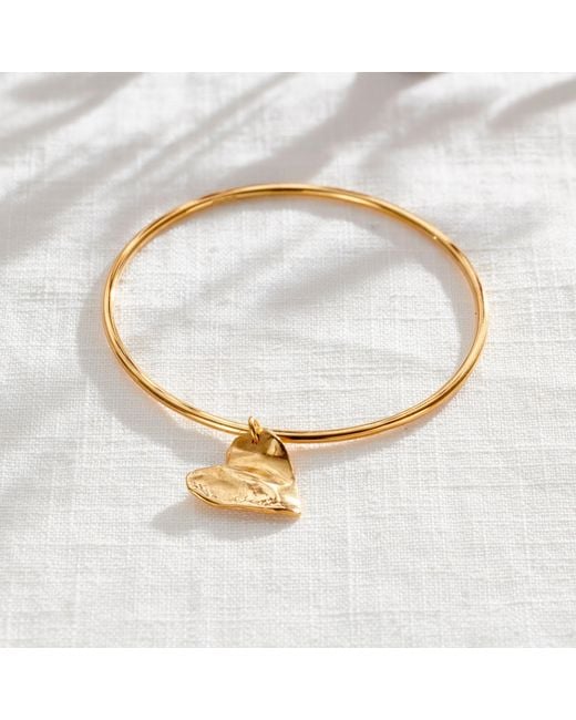 Posh Totty Designs Metallic Fortune Heart Charm Bangle