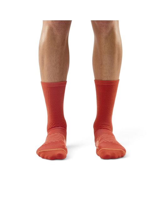 Semibold Red Performance Crew Socks Amber