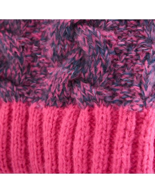 Cara & The Sky Purple Jennie Cable High Neck Balloon Sleeve Jumper