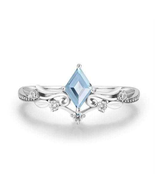 Azura Jewelry New York White Victorian Lace Sky Topaz Ring Vermeil