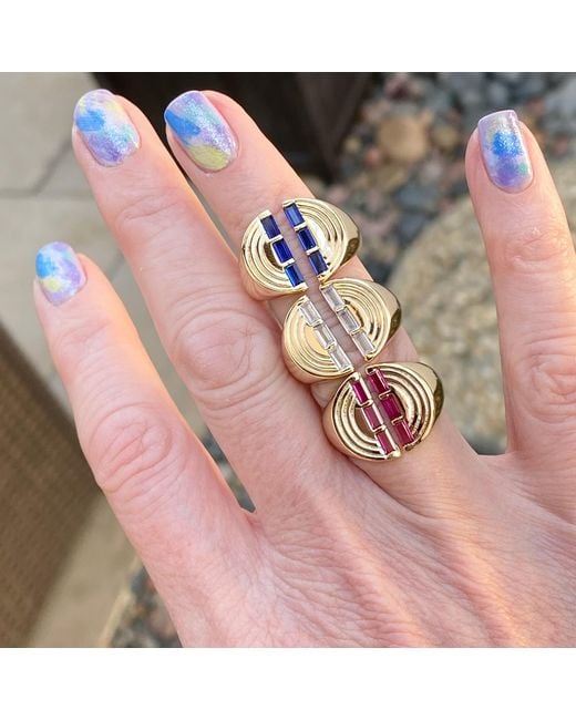 Glamrocks Jewelry Metallic The Edge Signet Ring- Clear