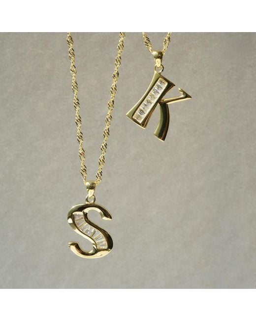 Argento Vivo Metallic The Cz Initial Necklace