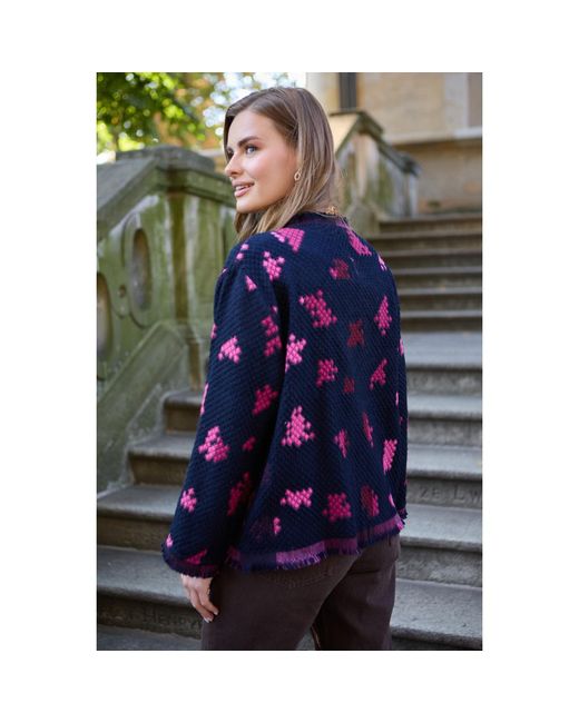 Saachi Blue Abstract Bloom Short Jacket