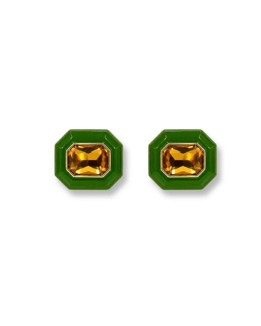 Michael Nash Jewelry Green Lena Resin Octagon Earrings