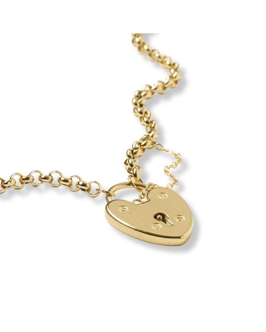 Hoops + Chains LDN Metallic Heart Padlock Chain
