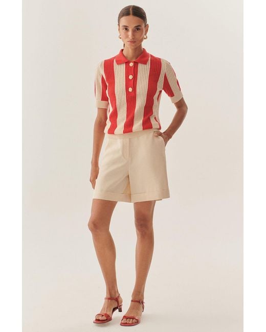 Exquise Red Harlow Knit Blouse