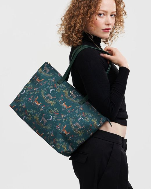 Fable England Green Into The Woods Grab Tote