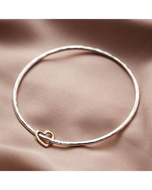 Posh Totty Designs Metallic Gold Heart Sterling Silver Bangle