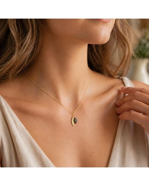 Mother Nature Jewelry Metallic Leaf Pendant, Handmade & Rhodium Two-Tone Necklace