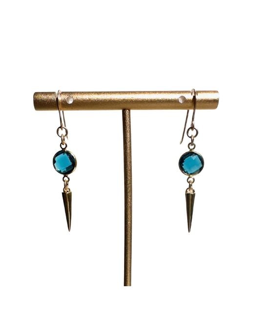 Rachel Nathan White Classic Hook & Spike Earrings