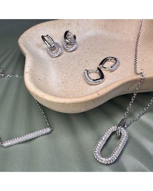 Clemence Wren Metallic Oval Gemstone Pendant Necklace
