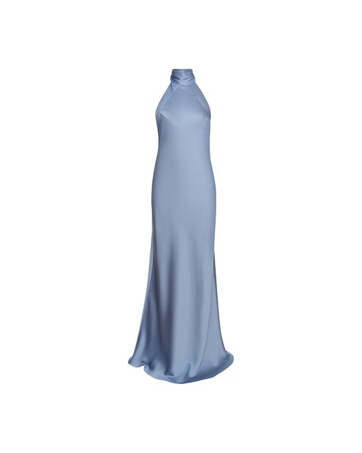 Il Volo Blue Skye Open Back Halter Dress