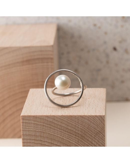Silver Moon Metallic Pearl Sterling Ring – Orbit