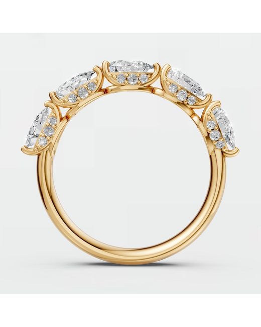 Aya Fine Jewelry Metallic Pear Lab Diamond Half Eternity Ring