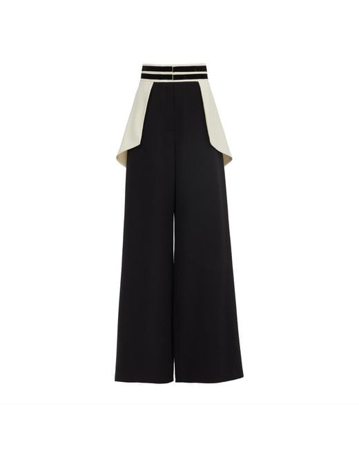 Julia Allert Black Neutrals Statement Waist Wide-Leg Trousers –