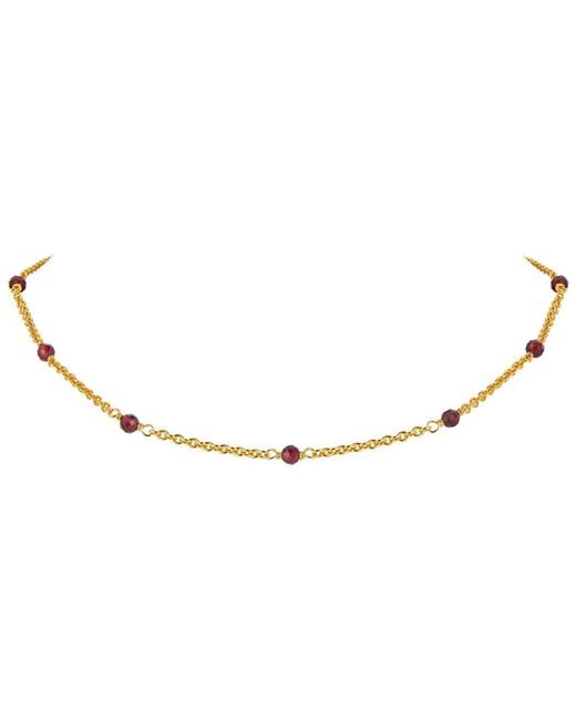 Janus Edinburgh Metallic Hathor Vermeil Garnet Short Choker Necklace