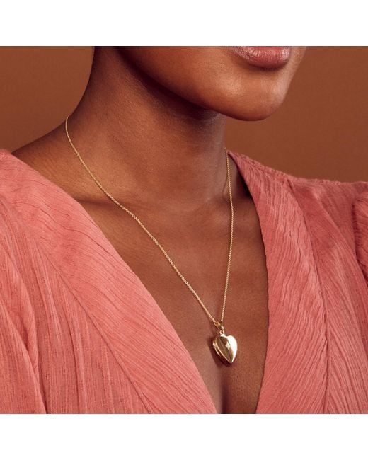 Posh Totty Designs Metallic Sterling Silver Heart Locket With Diamond